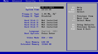 New setup utility (Intel Classic/PCI ED)